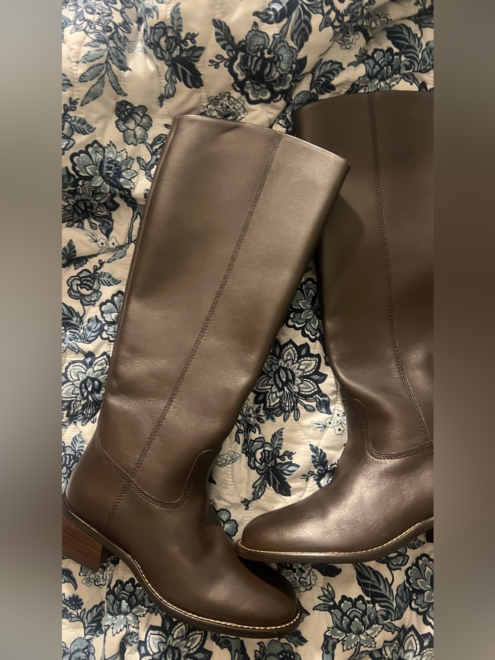 Journee Collection Dark Brown Women's leather knee hi boots